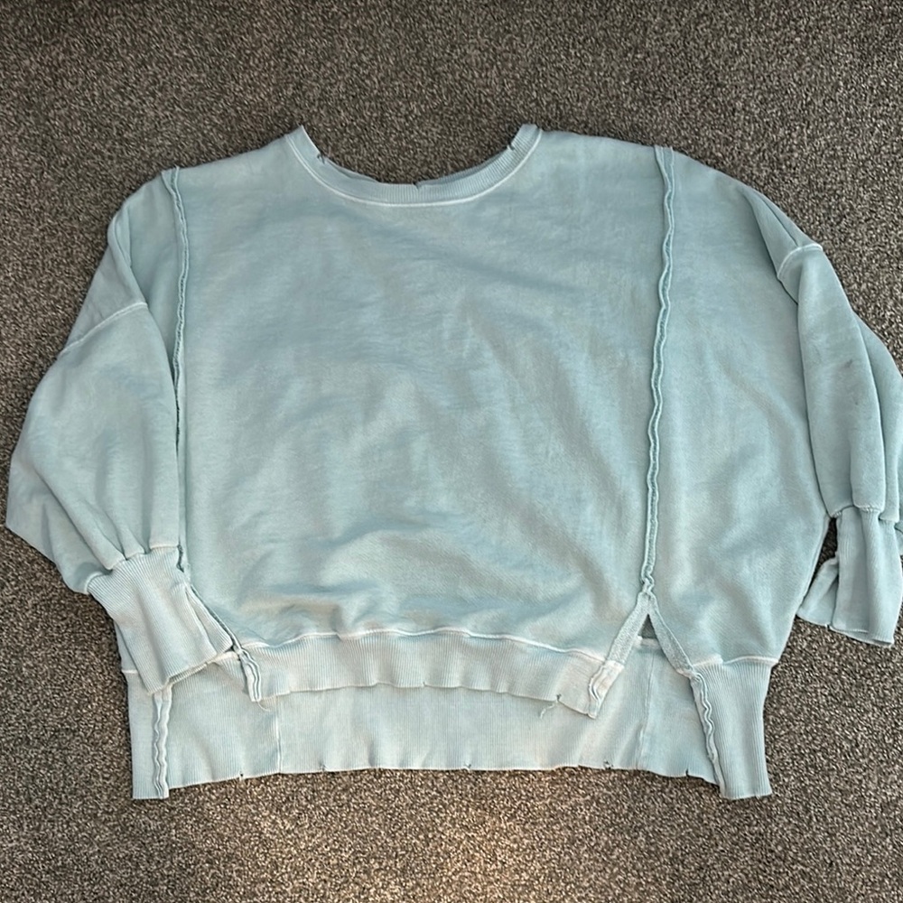 We the Free Light Blue Casual Sweatshirt